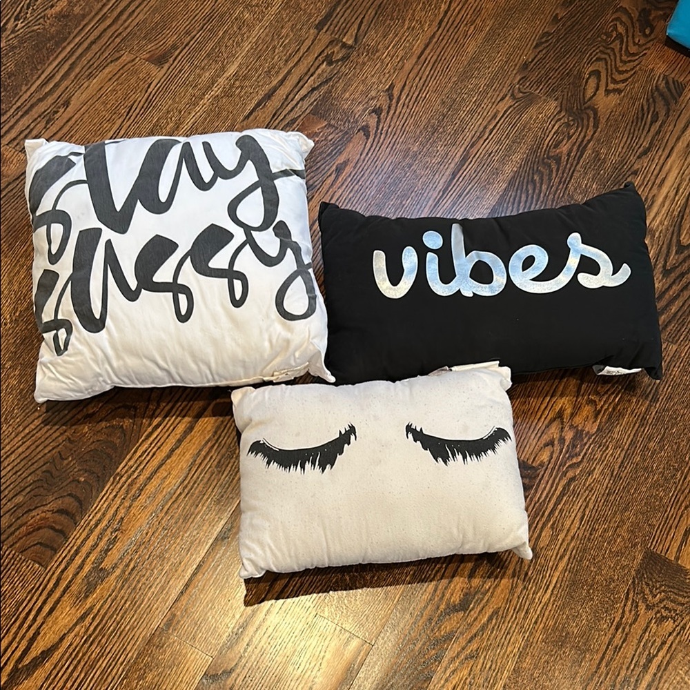 Decorative Pillow Set with Black and White Designs